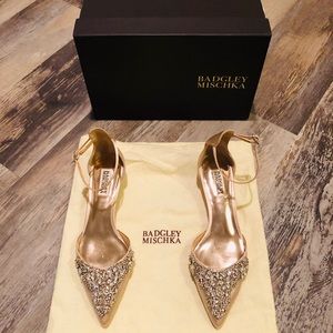 Badgley Mischka kitten heels.